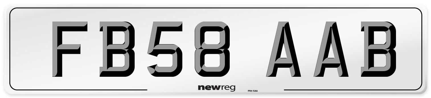 FB58 AAB Number Plate from New Reg